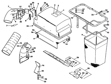 Grass Catcher 2 Diagram and Parts List for 62542C (K00000001-K99999999)(1991) Lawn Boy Lawn Tractor